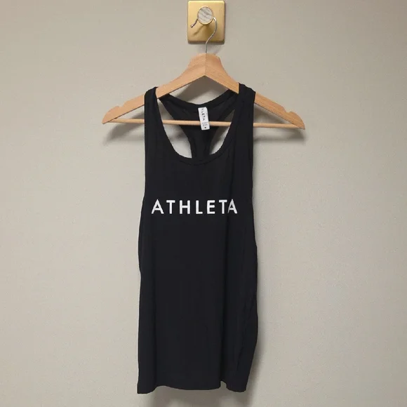 Athleta Women's Black Racerback Tank Top, Medium - Picture 2 of 4